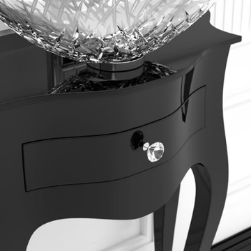 LEONARDO CANTO BLACK ICE OVAL SMALL - Floor-standing console sink with drawers by Glass Design - view 3